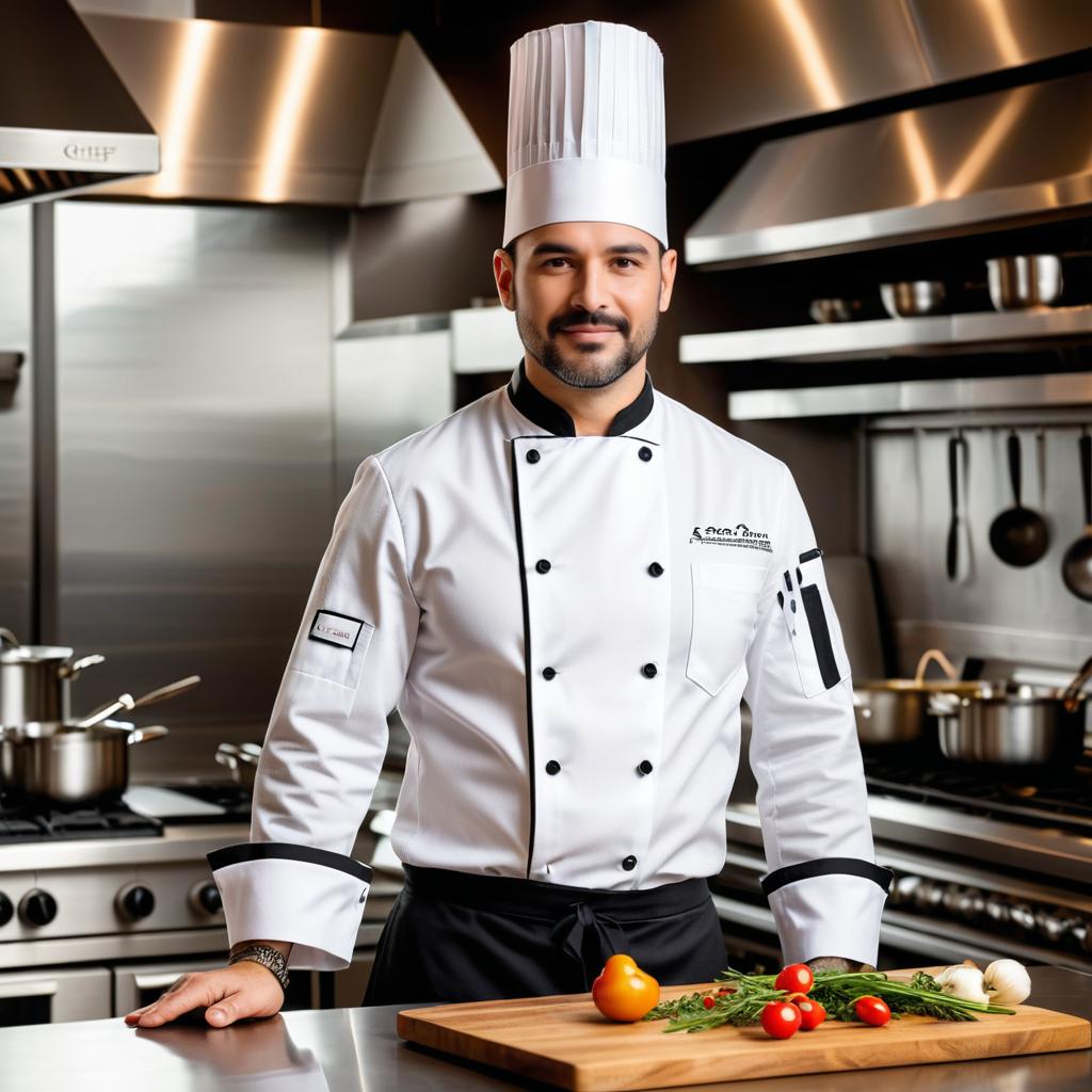 Stylish Chef in Modern Kitchen Setting