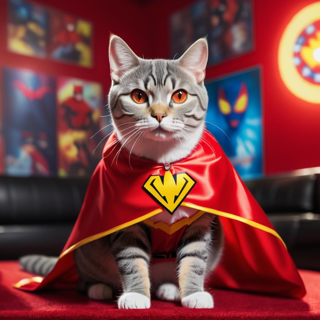 Heroic American Shorthair Cat Portrait