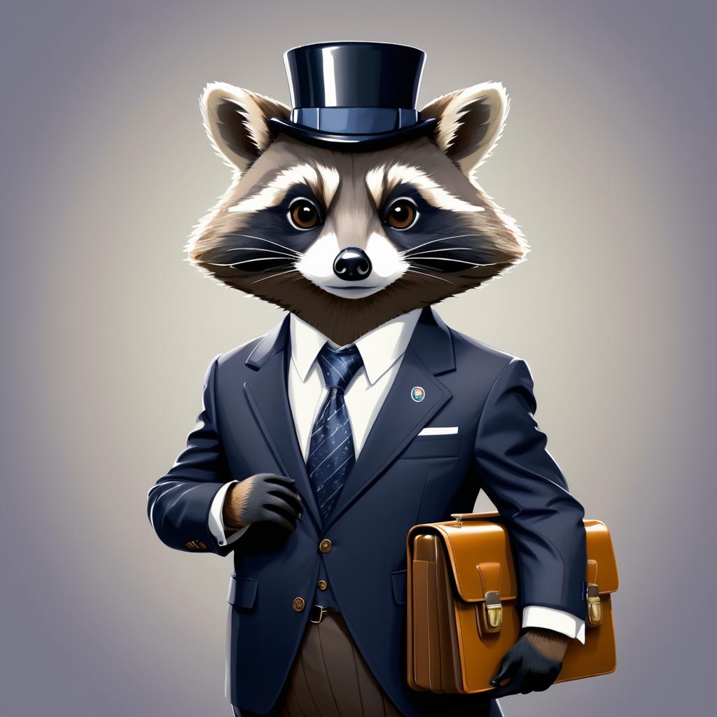 Raccoon President in Tailored Suit