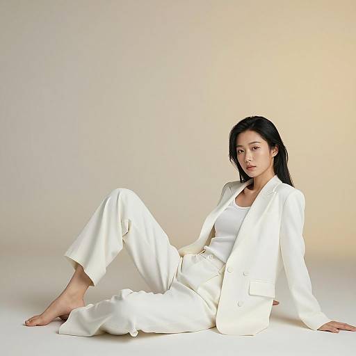 Chic Woman Reclining in Soft Light