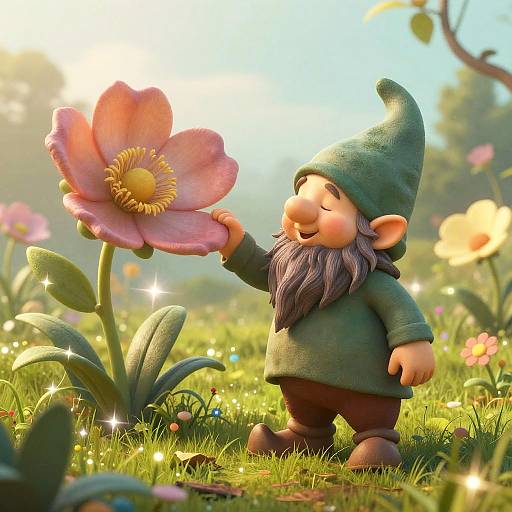 Beardless Gnome in Magical Garden