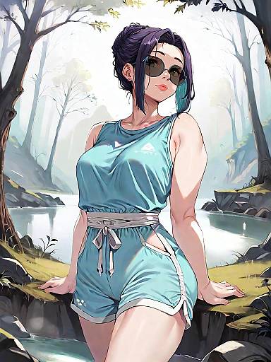 Anime Girl in Sporty Outfit by Forest River