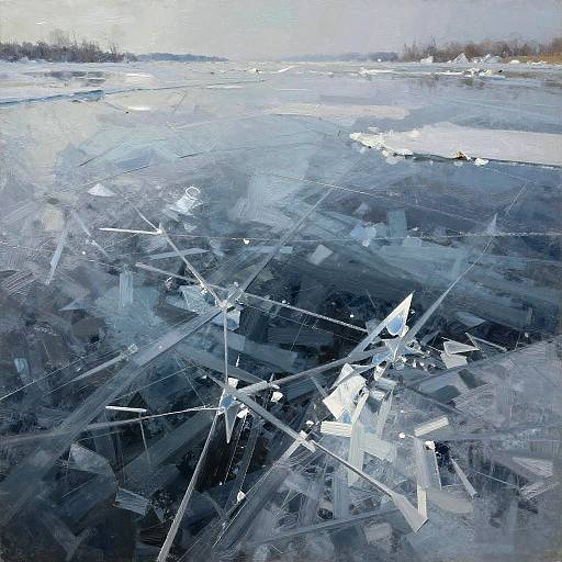 Abstract Frozen Tundra in Monochrome