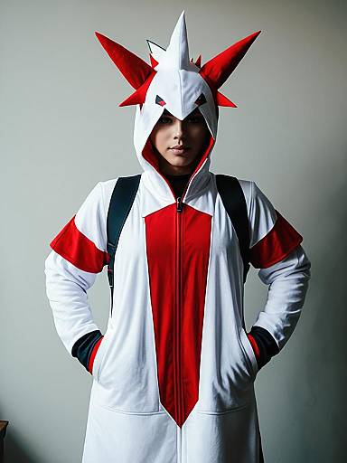 Man Wearing Zangoose Cosplay Costume