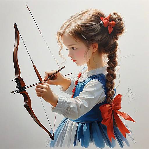 Masterpiece Drawing of Girl with Bow