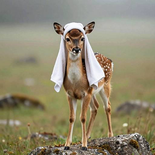 Gentle Fawn in Morning Meadow