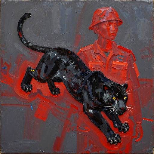 Abstract Embroidery Lace Blackpanther Woman