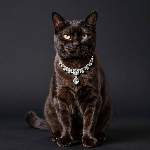 Exotic Shorthair Cat with Diamond Necklace