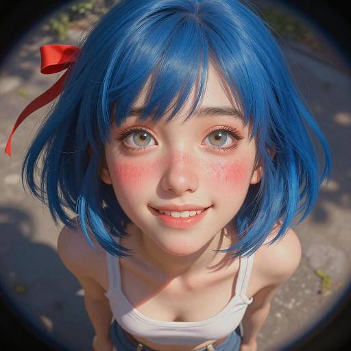 Vivid Portrait of an Ecstatic Young Woman