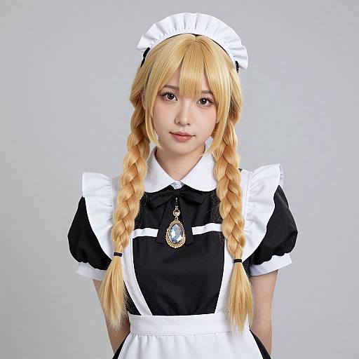 Blonde Alice-Inspired Maid Costume