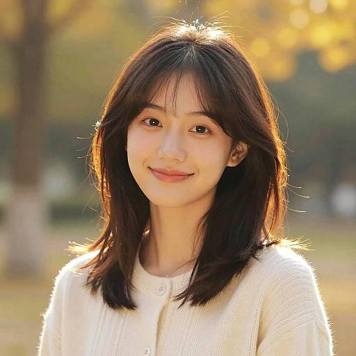 Portrait of Young Woman in Golden Sunlight