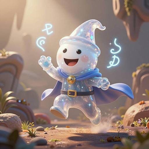 Enchanting Snowball Wizard on Alien World