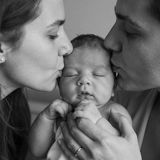 Tender Moment: Newborn's First Kiss