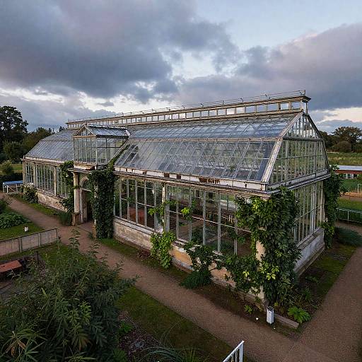 HDR Bird's-Eye View Abandoned Greenhouse