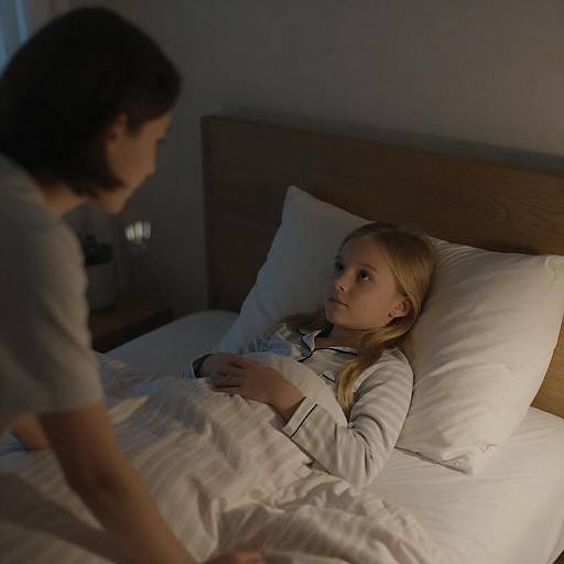 Dimly Lit Nighttime Bedroom Portrait