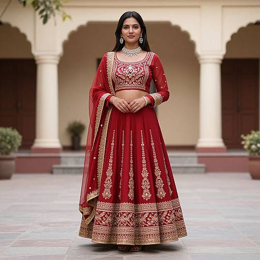 Woman in Traditional Indian Outfit