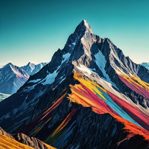 Vibrant Abstract Mountain Landscape