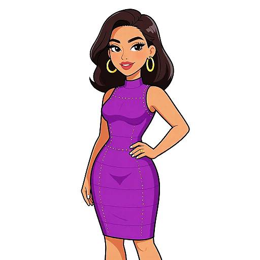 Elegant Woman in Magenta Bodycon Dress
