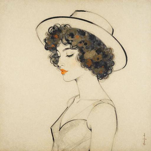 Vintage Art Deco Woman Portrait