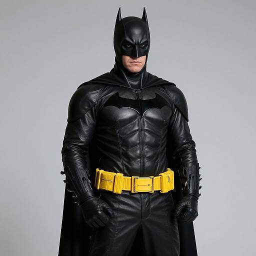 Man in Batman Costume Pose