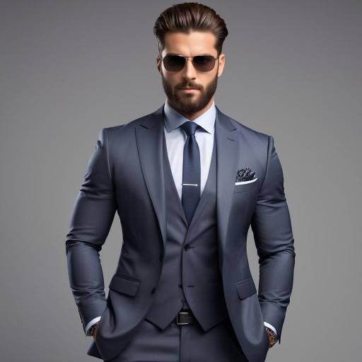 Charismatic Muscular Man in Stylish Suit Charismatic Muscular Man in Stylish Suit