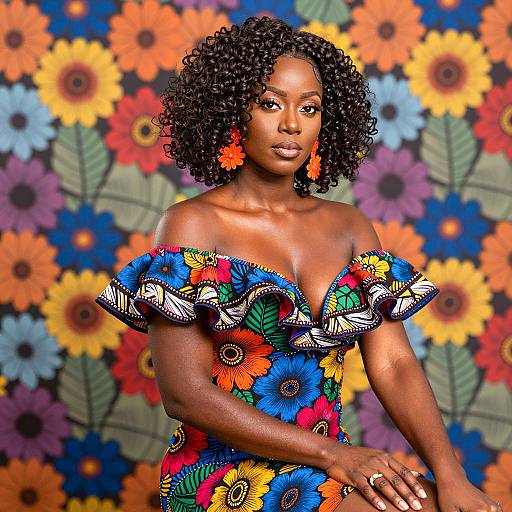 Vibrant Portrait of a Dark-Skinned Woman