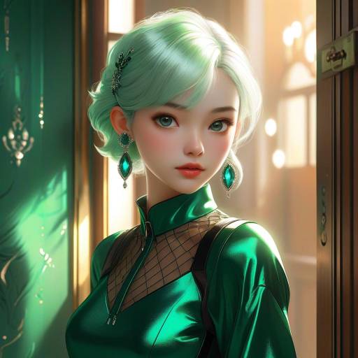 Vibrant Anime Portrait in Warm Lighting