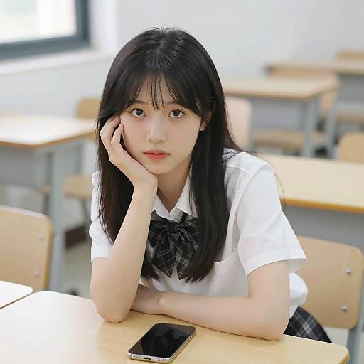 Stylish Asian Woman at a Cafe