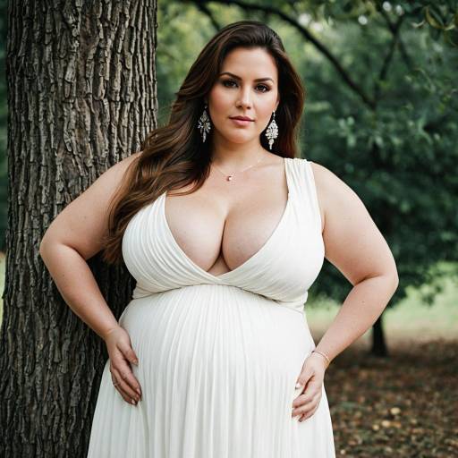 Elegant Outdoor Portrait of Plus-Size Woman