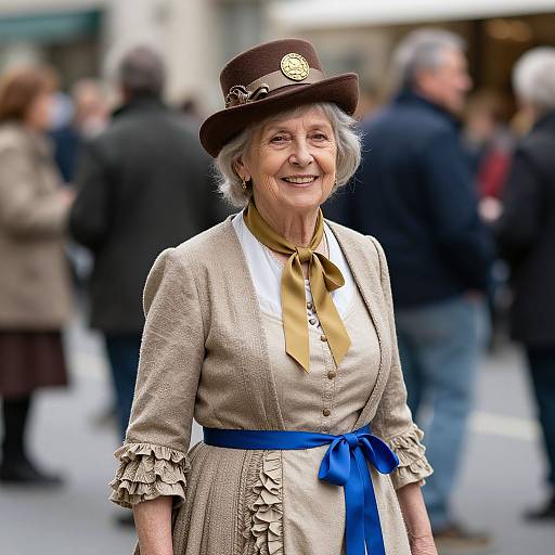 Elegant Elderly Woman in Vintage Style