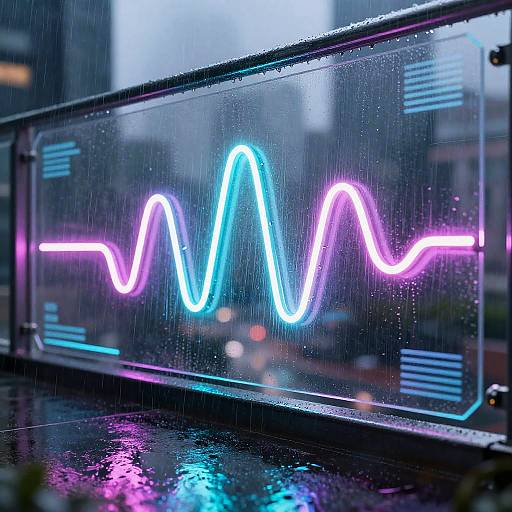 Neon Signal Wave Cityscape