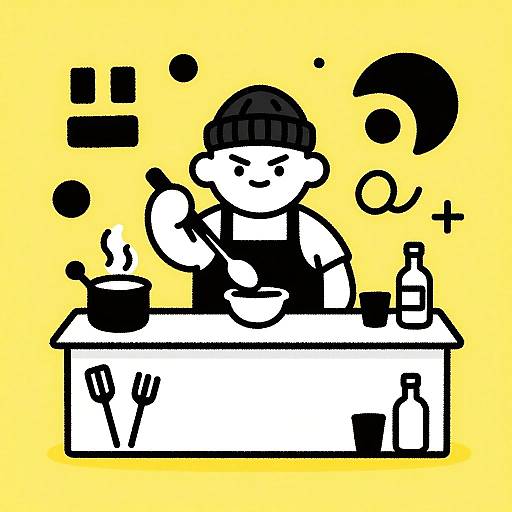 Whimsical Minimalist Barista Sketch