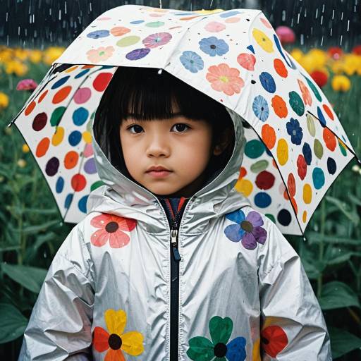 Vibrant Child Portrait in Raincoat Art
