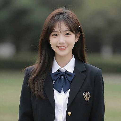 Confident Young Woman in School Blazer