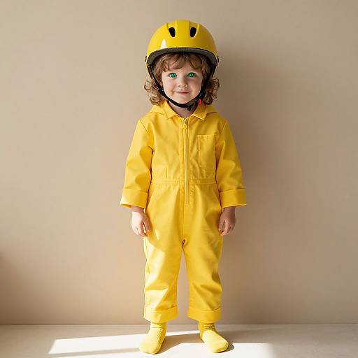 Confident Child in Bright Yellow Outfit