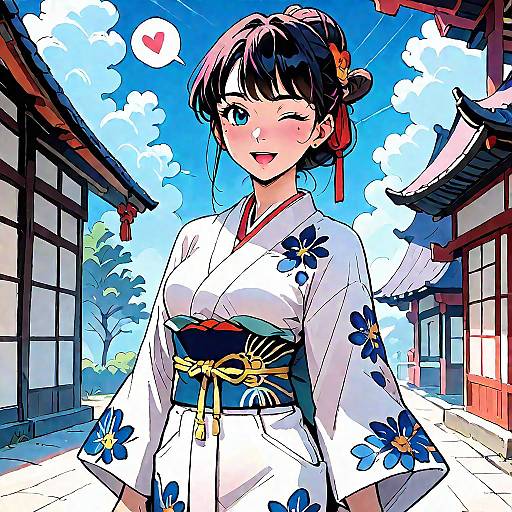 Sunlit Ryokan Girl in Yukata