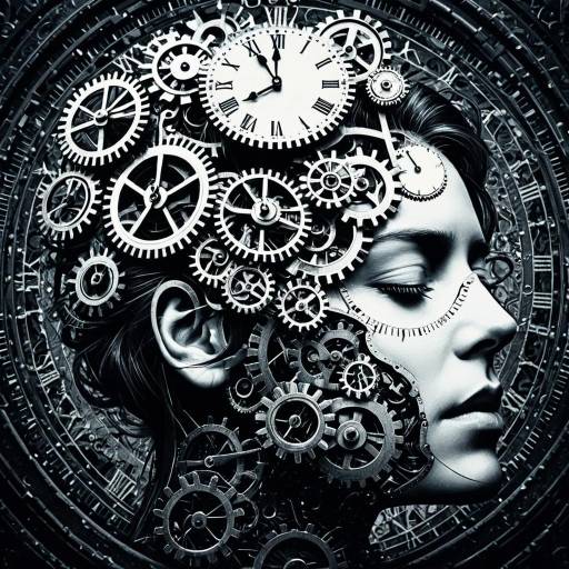 Abstract Clockwork Human Head Art
