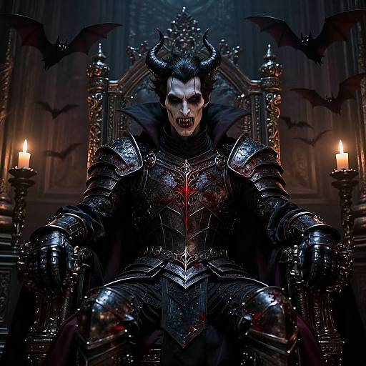 Vampire Overlord in Ancient Throne Room