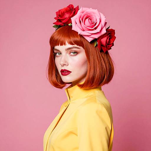 Vibrant Portrait of a Red-Haired Woman