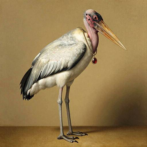 Mannerist Marabou Stork with Necklace