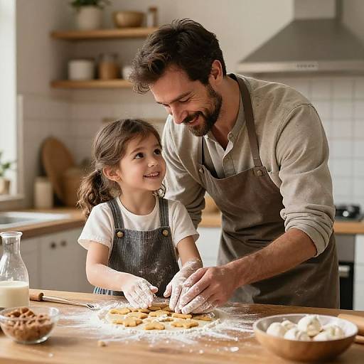 Cozy Father-Daughter Baking Moment