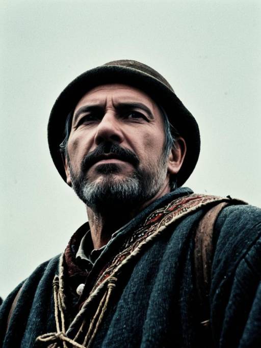 Dramatic Portrait of a Peasant Man