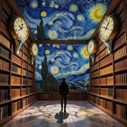 Surreal Celestial Library Dreamscape