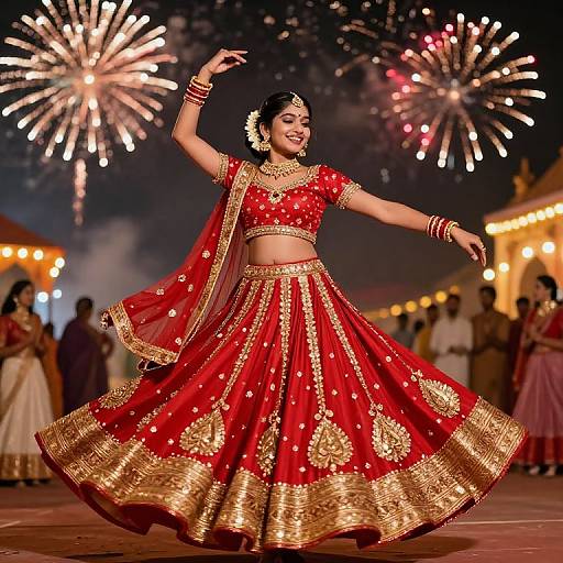 Indian Girl Dancing at Festival