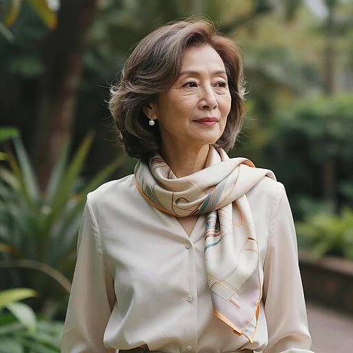 Elegant Ombre Hairstyle in Botanical Garden