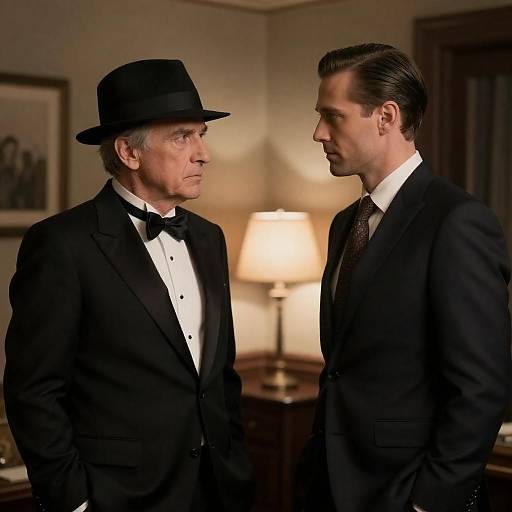 Noir Portrait: Two Men in Shadows