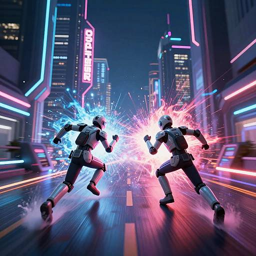Futuristic Neon Cyberpunk Battle