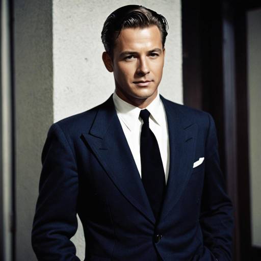 1940s Detective in Navy Blue Suit
