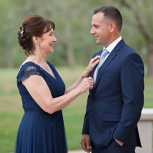 Grandmother and Groom in Blue
