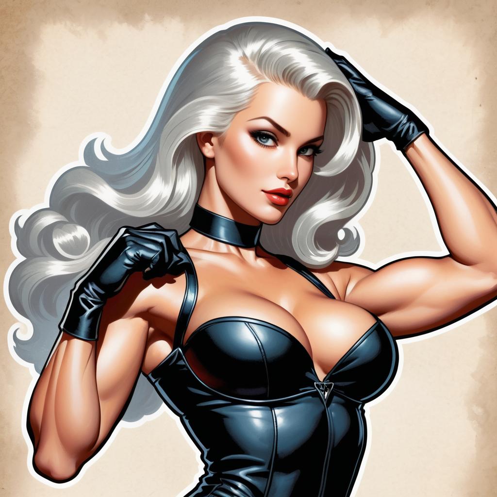 Gothic Fitness Pinup Sticker Art